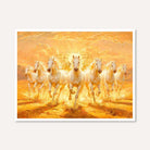 Seven Horse Painting Vastu for Living Room | White Running Horses Wall Art | Giclée Print 3 : 2 Horizontal Premium Wall Art Canvas by MeriDeewar