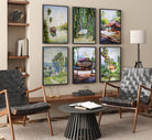Shades of Nature Watercolor Paintins Wall Art Set Of 6 Walls Premium Wall Art Canvas by MeriDeewar
