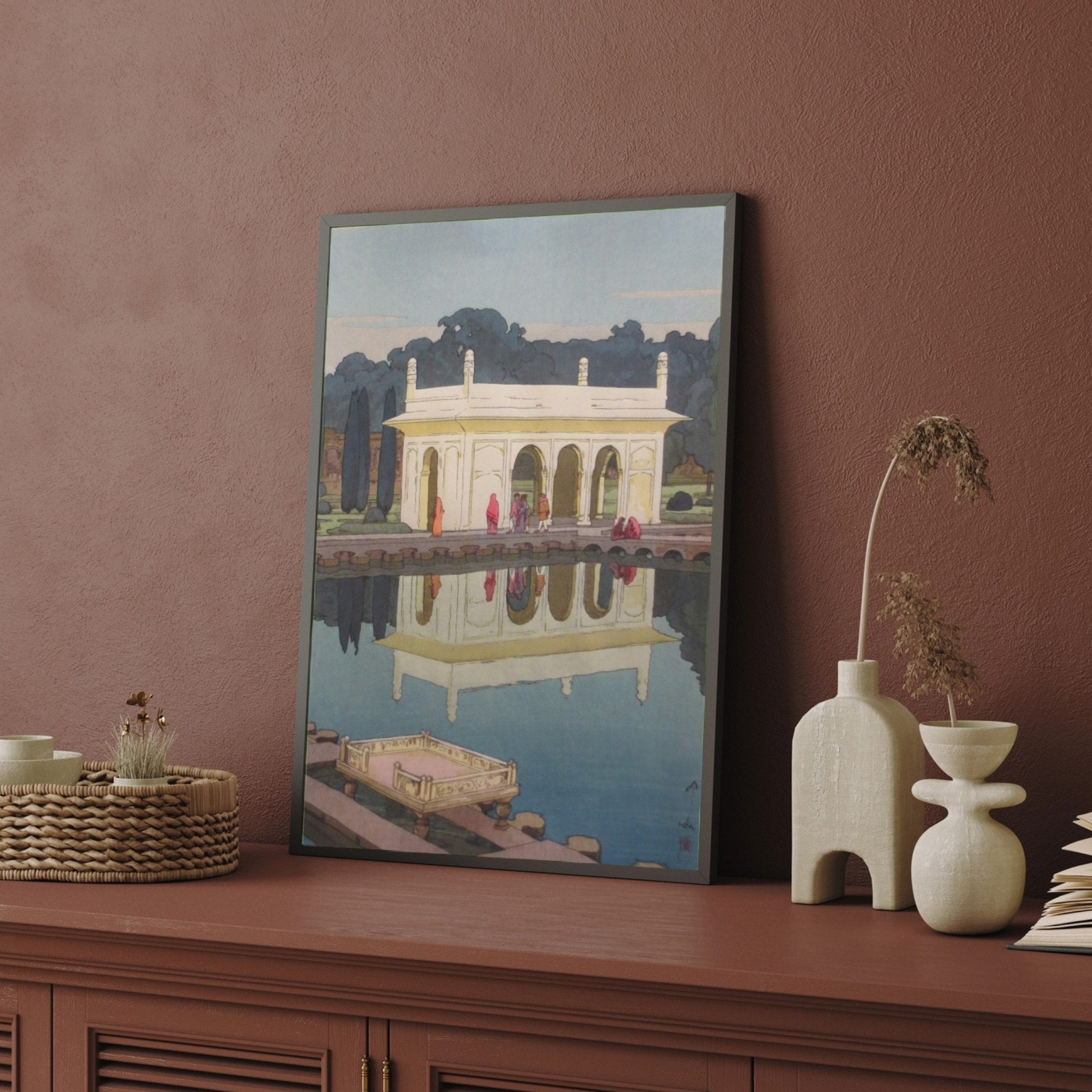 Shalimar Garden Lahore Painting by Yoshida Hiroshi 2 : 3 Vertical Premium Wall Art Canvas by MeriDeewar