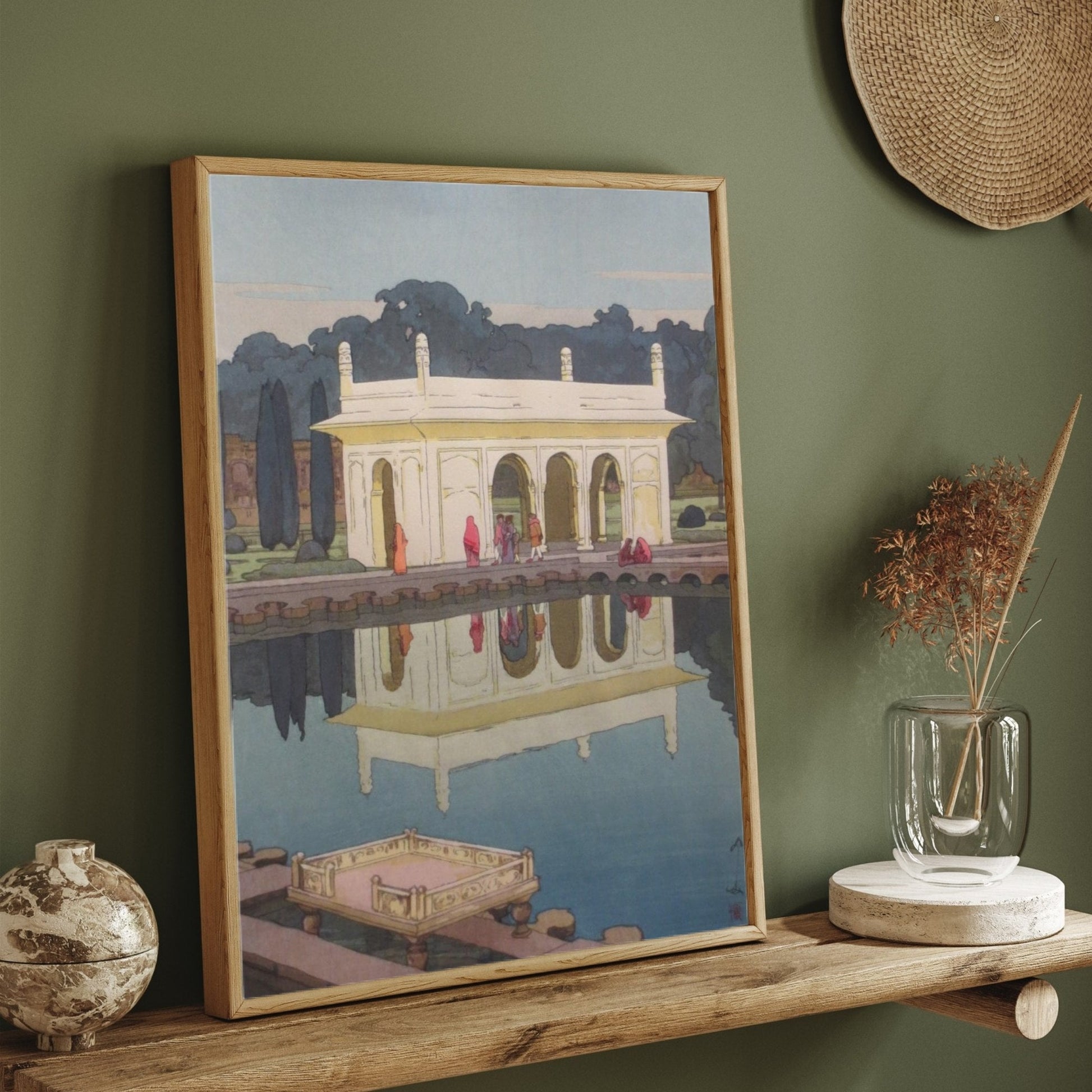 Shalimar Garden Lahore Painting by Yoshida Hiroshi 2 : 3 Vertical Premium Wall Art Canvas by MeriDeewar