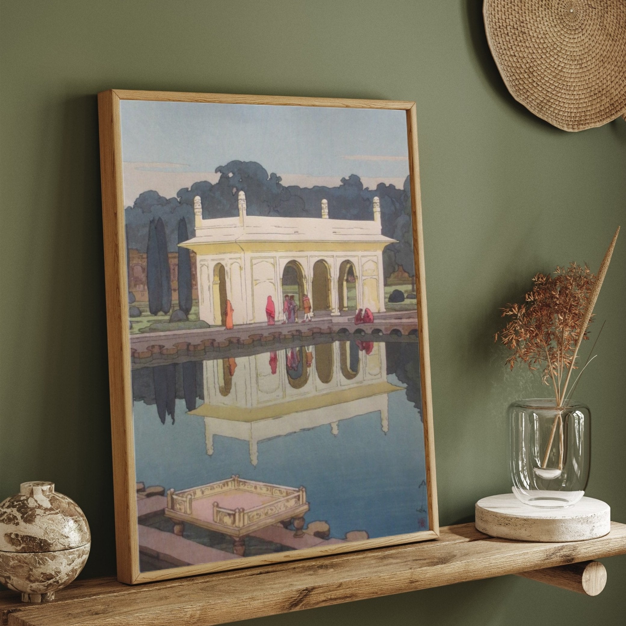 Shalimar Garden Lahore Painting by Yoshida Hiroshi 2 : 3 Vertical Premium Wall Art Canvas by MeriDeewar