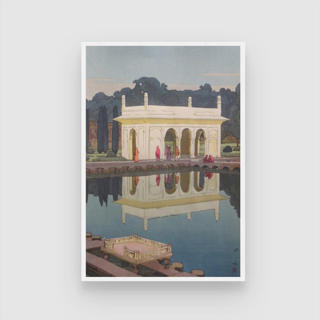 Shalimar Garden Lahore Painting by Yoshida Hiroshi 2 : 3 Vertical Premium Wall Art Canvas by MeriDeewar