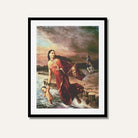 Shantanu and Ganga by Raja Ravi Varma | Mahabharata Wall Art 4 X 5.5 Vertical Premium Wall Art Canvas by MeriDeewar