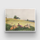 Shepherdess of Houghton Farm Painting By Winslow Homer 3 : 4 Horizontal New Premium Wall Art Canvas by MeriDeewar