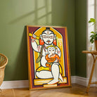 "Shiva and Ganesha" Jamini Roy Painting | Fine Art Wall Art 2 : 3 Vertical Premium Wall Art Canvas by MeriDeewar