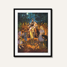 Shiva and Parvati in Procession – Shiv Parvati Vivah Painting | MeriDeewar 3 : 4.2 Vertical Premium Wall Art Canvas by MeriDeewar