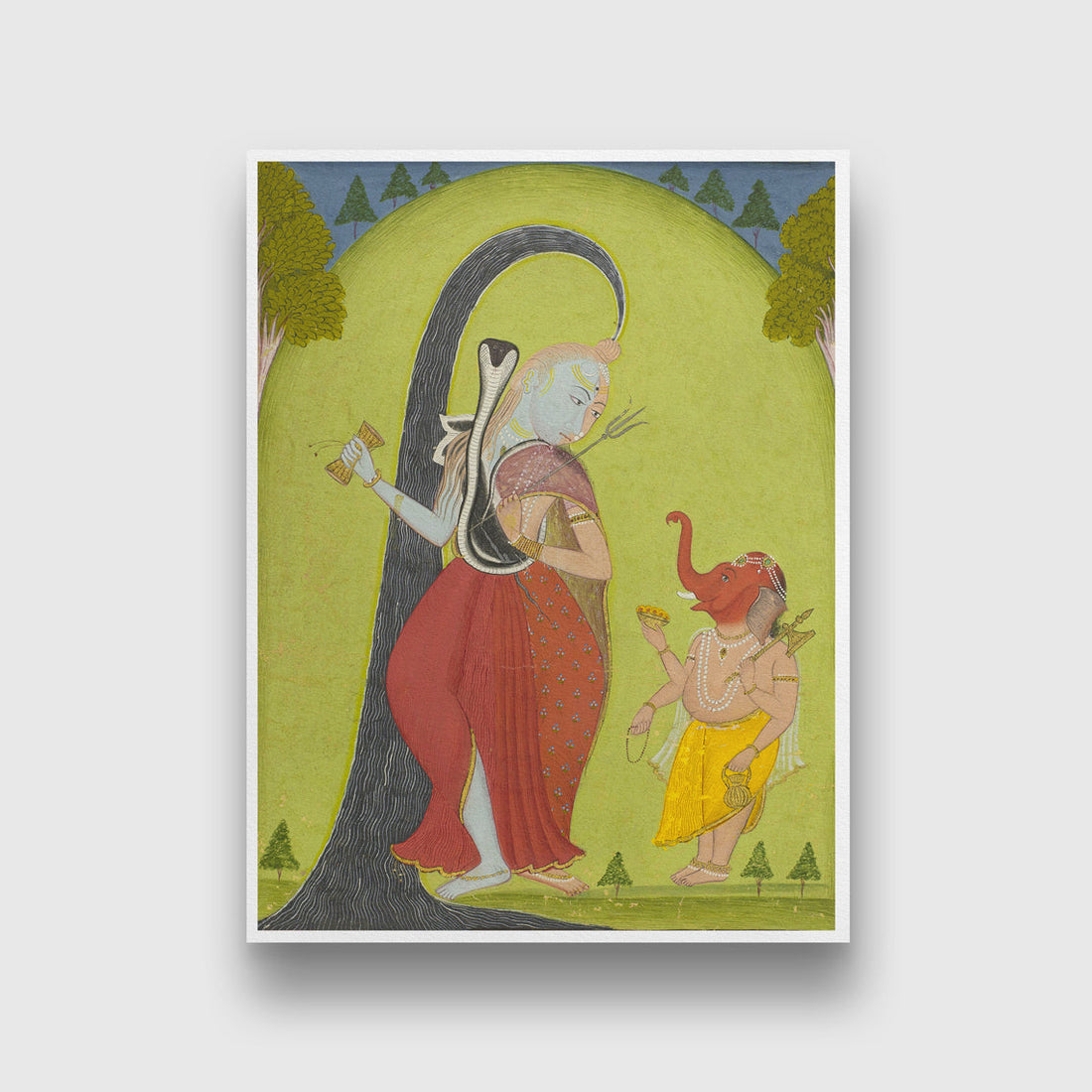 Shiva Ardhanariswari 3 : 4 Vertical New Premium Wall Art Canvas by MeriDeewar