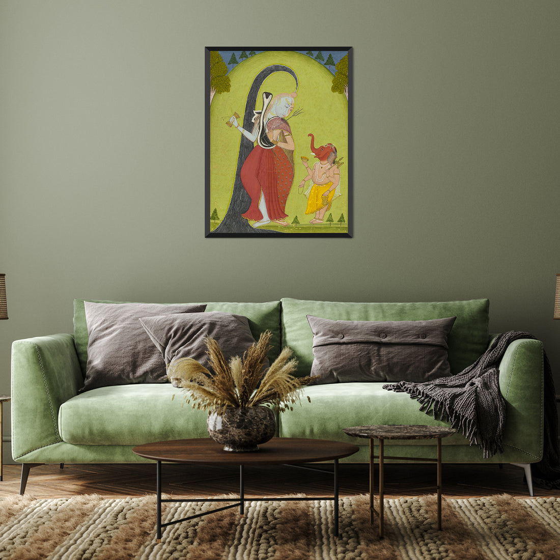 Shiva Ardhanariswari 3 : 4 Vertical New Premium Wall Art Canvas by MeriDeewar