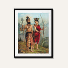 Shiva as a Kirat Painting | Raja Ravi Varma Art | MeriDeewar 2 : 3 Vertical Premium Wall Art Canvas by MeriDeewar