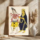 Shiva & Ganesha Kalighat Masterpiece - Artistic Decor for Home 2 : 3 Vertical Premium Wall Art Canvas by MeriDeewar