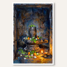 Shiva Lingam | Hindu Wall Art 2 : 3 Vertical Premium Wall Art Canvas by MeriDeewar