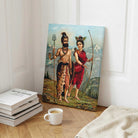 Shiva Parvati Painting for Home | Kirat Avatar | Raja Ravi Varma Wall Art Print 2 : 3 Vertical Premium Wall Art Canvas by MeriDeewar