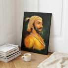 Shivaji Maharaj Painting for Living Room | Historic Maratha King Wall Art by MeriDeewar 2 : 3 Vertical Premium Wall Art Canvas by MeriDeewar