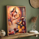 Shivaji Maharaj Tulja Bhavani Mata Painting for Living Room | Spiritual Wall Art | MeriDeewar 3 : 4 Vertical Premium Wall Art Canvas by MeriDeewar