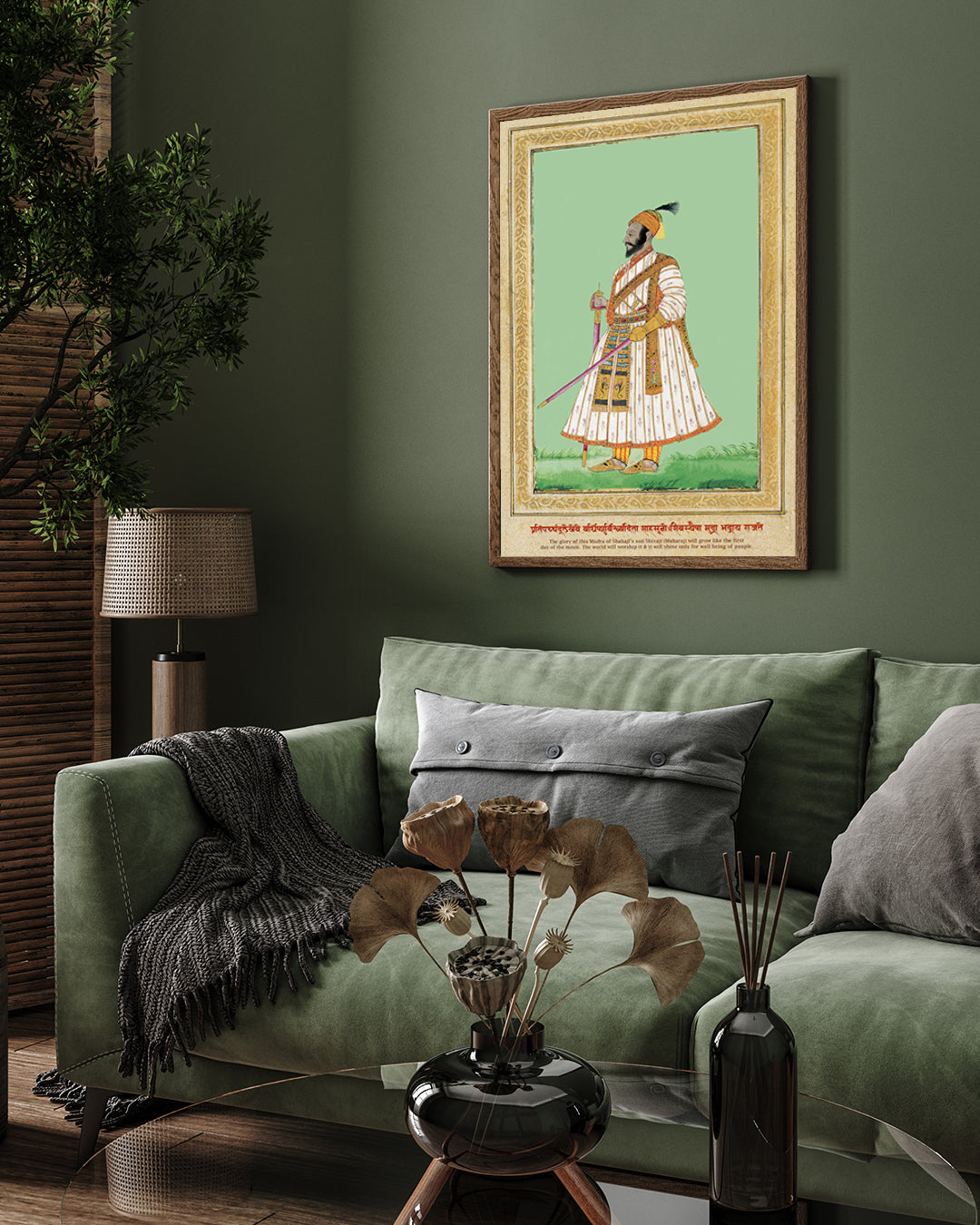 Shivaji Maharaj Vintage Painting Premium Wall Art Canvas by MeriDeewar