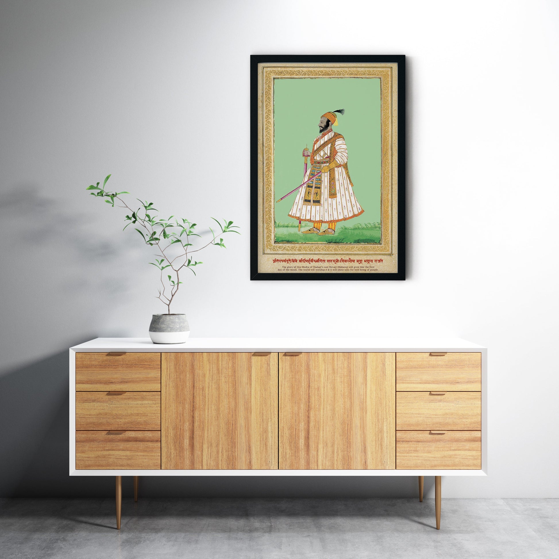 Shivaji Maharaj Vintage Painting Premium Wall Art Canvas by MeriDeewar