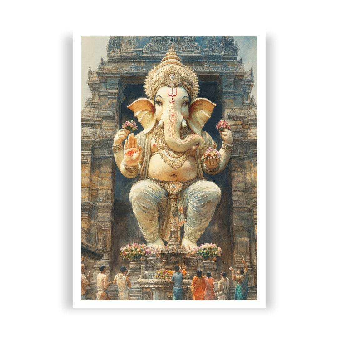 Shree Ganesh Painting Premium Wall Art Canvas by MeriDeewar