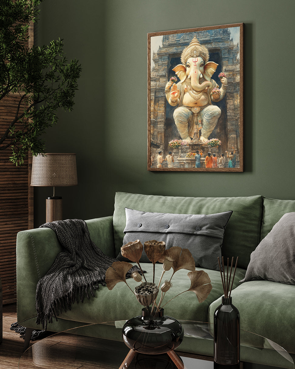 Shree Ganesh Painting Premium Wall Art Canvas by MeriDeewar