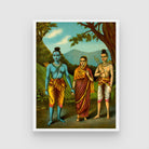 Shri Rama Sita and Lakshman Painting 3 : 4 Vertical New Premium Wall Art Canvas by MeriDeewar