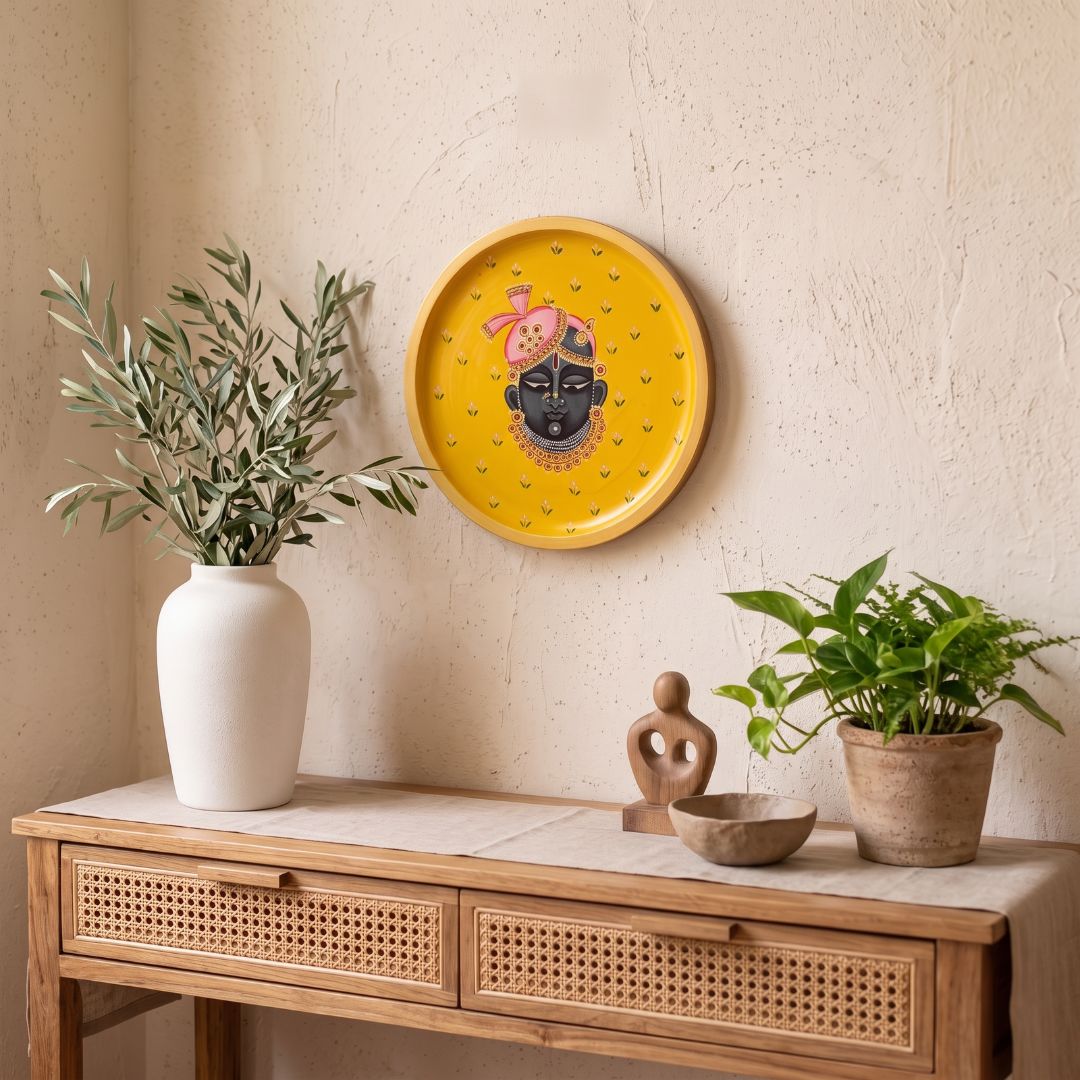 Shrinathji Mukharvind | Hand-Painted Pichwai Wall Art Curate Premium Wall Art Canvas by MeriDeewar