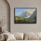Silent Ascent – Alpine Valley Path Landscape Wall Art 2 : 3 Horizontal Premium Wall Art Canvas by MeriDeewar