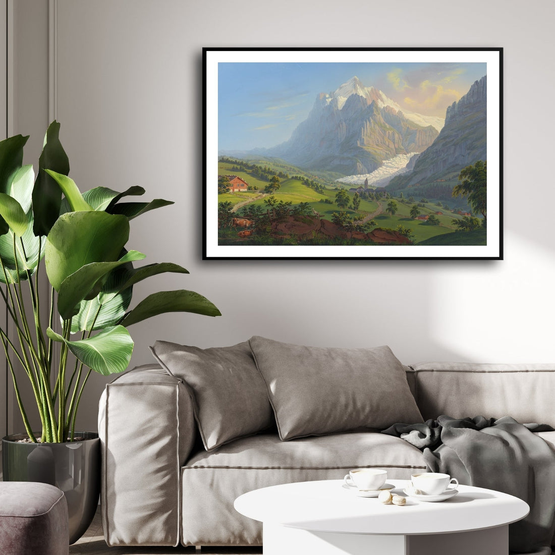 Silent Ascent – Alpine Valley Path Landscape Wall Art 2 : 3 Horizontal Premium Wall Art Canvas by MeriDeewar