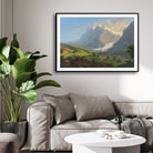Silent Ascent – Alpine Valley Path Landscape Wall Art 2 : 3 Horizontal Premium Wall Art Canvas by MeriDeewar