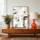 Silent Portals | Modern Neutral Abstract Fine Wall Art 3 : 4 Vertical Premium Wall Art Canvas by MeriDeewar