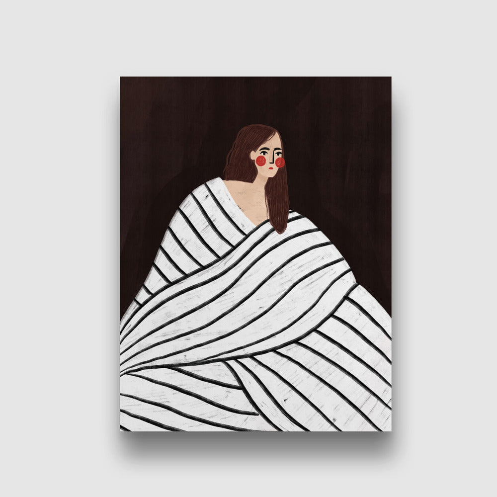 The Woman With Black and White Stripes