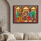 Sita Rama Jamini Roy Folk Art Painting for Living Room | Indian Mythology Wall Art 3 : 2 Horizontal Premium Wall Art Canvas by MeriDeewar