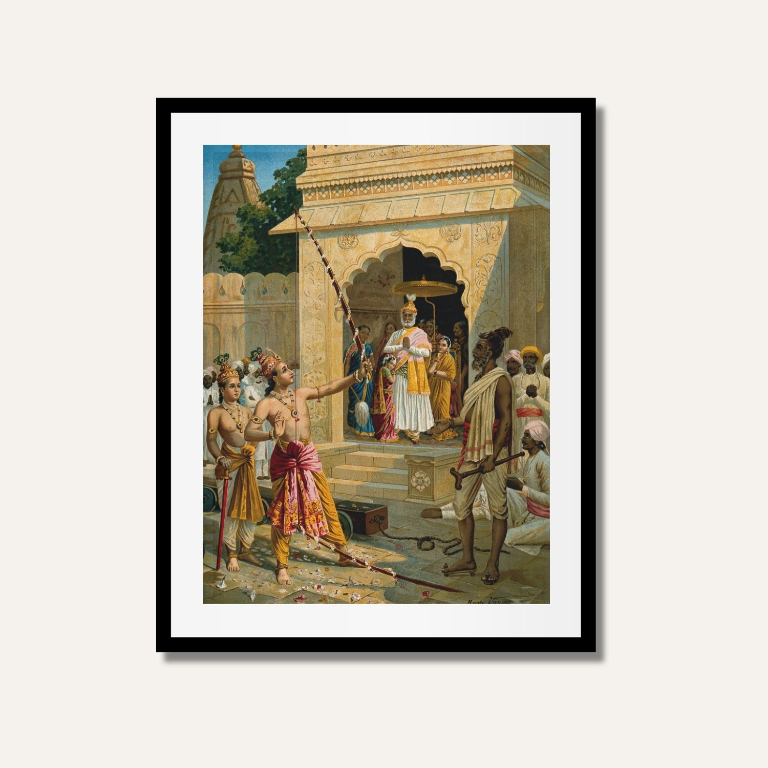 Sita Swayamvar Painting – Ramayan Heritage Art of Rama and Sita | MeriDeewar 2 : 3 Vertical Premium Wall Art Canvas by MeriDeewar