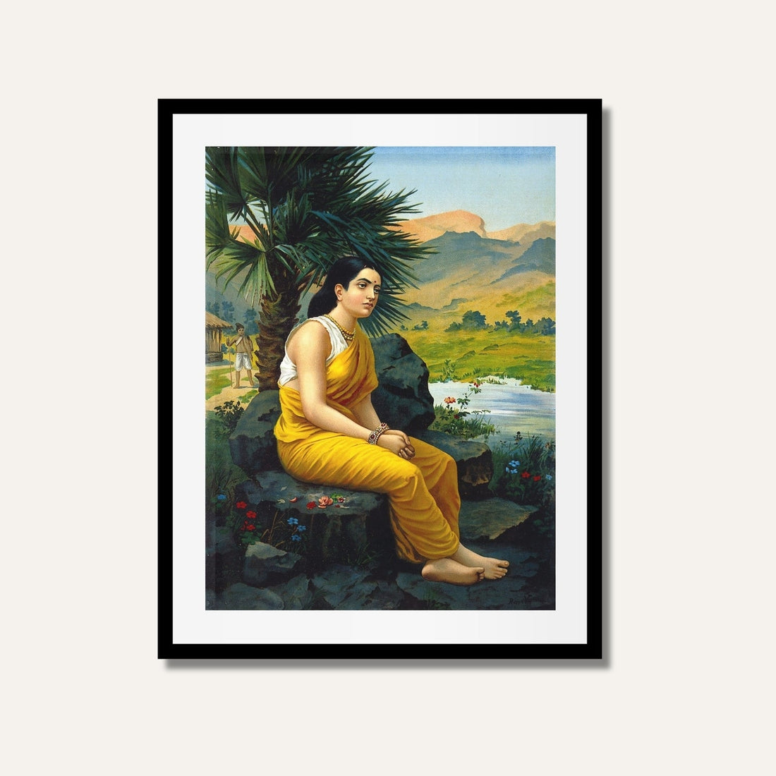 Sita Vanvas Painting by Raja Ravi Varma – Ramayan Wall Art | MeriDeewar 2 : 3 Vertical Premium Wall Art Canvas by MeriDeewar