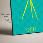 "Smile" Vintage Camera Diamond Pattern Poster | Vertical Borderless Art Frame Poster Premium Wall Art Canvas by MeriDeewar