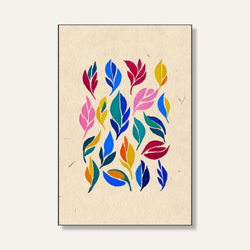 Soft Rhythm Leaves   ( Pastel-toned layered leaves – pink & blue dominant ) 2 : 3 Vertical Premium Wall Art Canvas by MeriDeewar