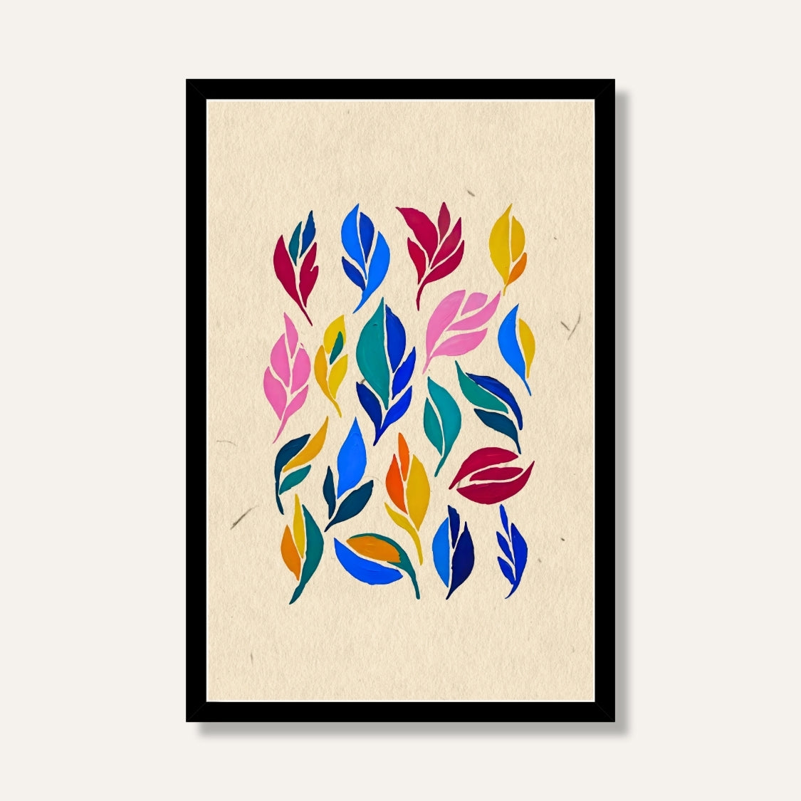 Soft Rhythm Leaves   ( Pastel-toned layered leaves – pink & blue dominant ) 2 : 3 Vertical Premium Wall Art Canvas by MeriDeewar