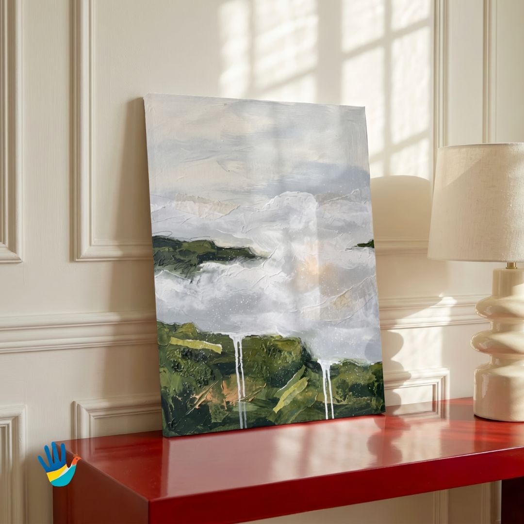 Sohra Clouds | Abstract Meghalaya Art 3 : 4 Vertical Premium Wall Art Canvas by MeriDeewar