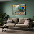 Soul of the Peacock — Textured Feather Canvas 2 : 3 Horizontal Premium Wall Art Canvas by MeriDeewar