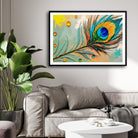 Soul of the Peacock — Textured Feather Canvas 2 : 3 Horizontal Premium Wall Art Canvas by MeriDeewar