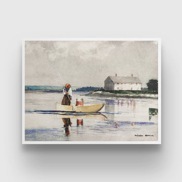 Spearing Eels by Winslow Homer 3 : 4 Horizontal New Premium Wall Art Canvas by MeriDeewar