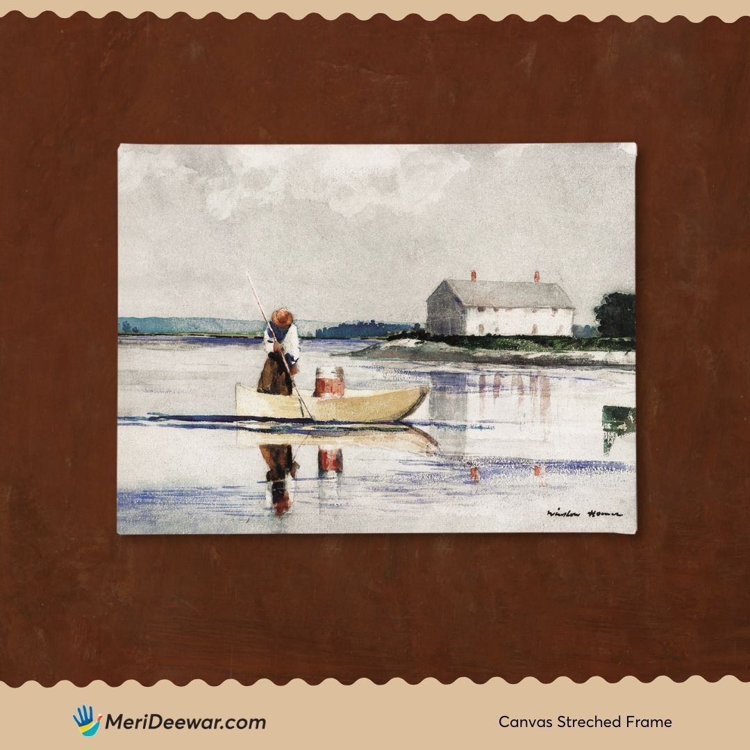 Spearing Eels by Winslow Homer 3 : 4 Horizontal New Premium Wall Art Canvas by MeriDeewar