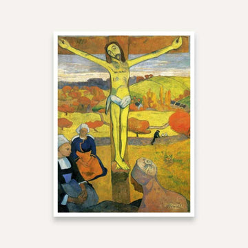 Spiritual Christ Painting for Living Room | Paul Gauguin Yellow Christ | Wall Art Print 3 : 4 Vertical Premium Wall Art Canvas by MeriDeewar