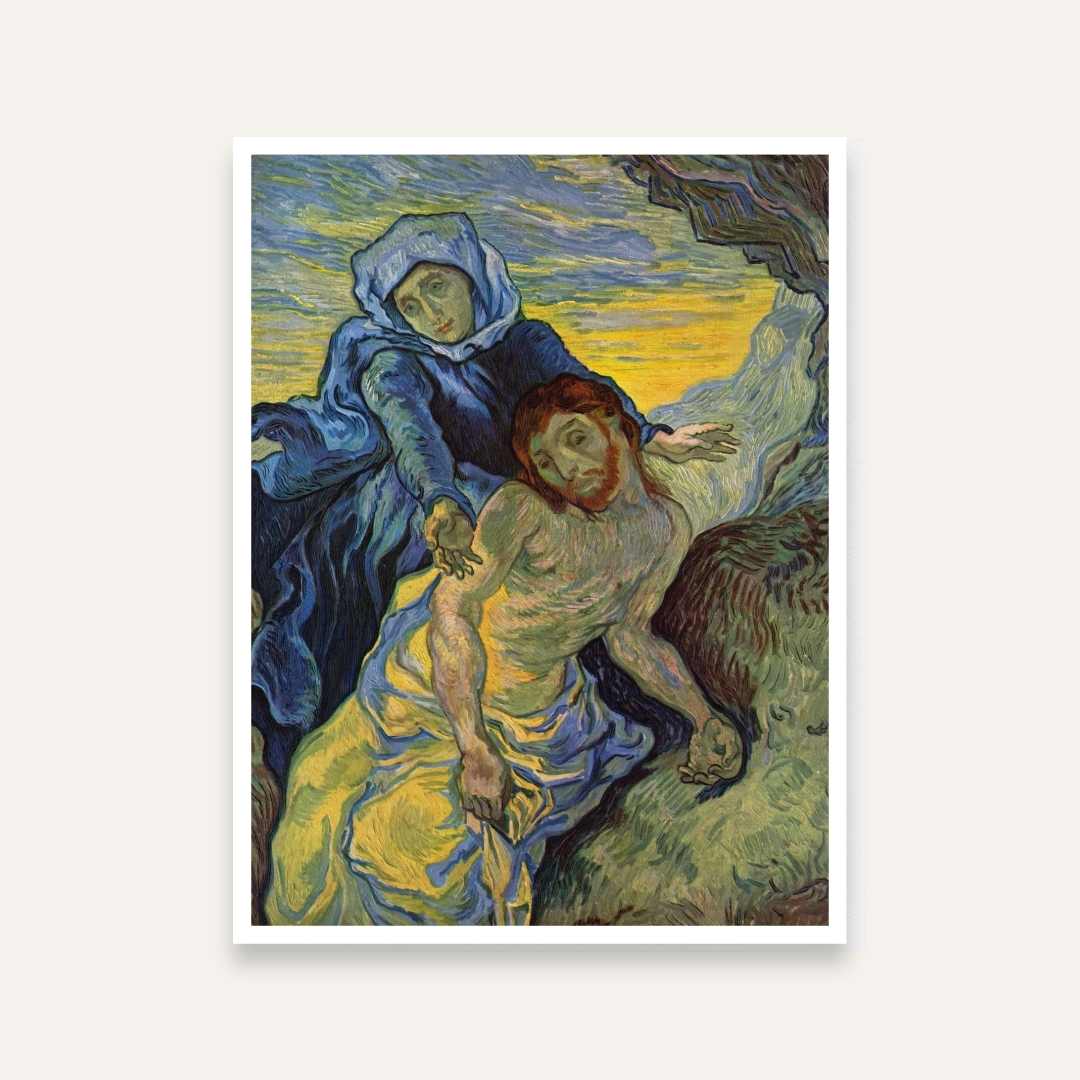 Spiritual Painting for Home | Van Gogh Pietà Wall Art | Giclée Fine Art Print 3 : 4 Vertical Premium Wall Art Canvas by MeriDeewar