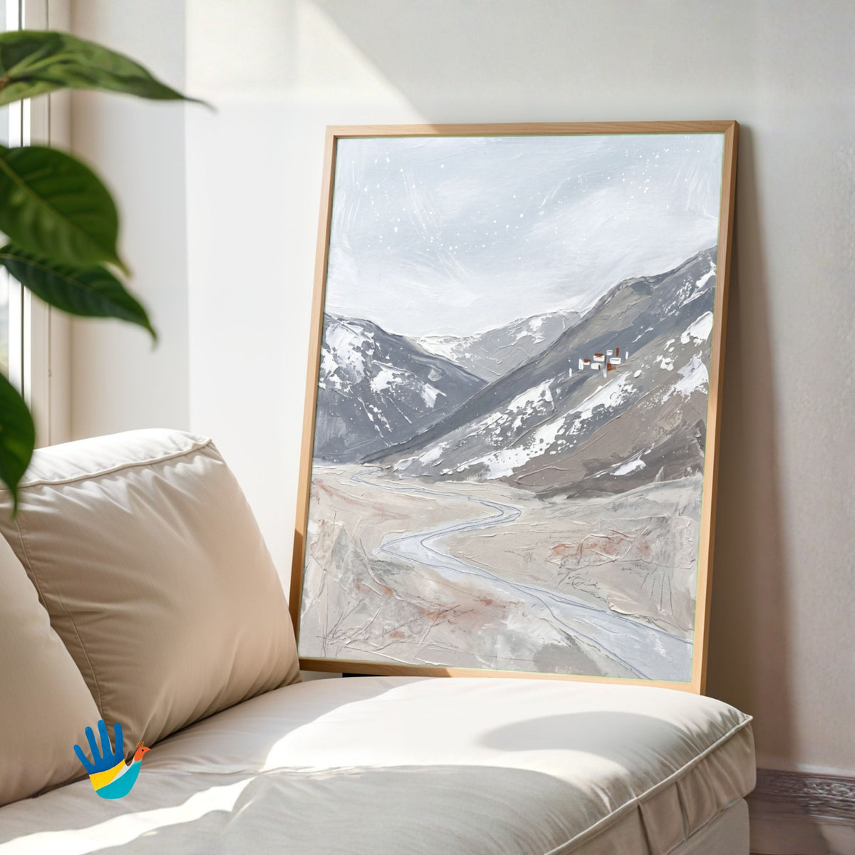 Spiti Silence | Minimal Himalayan Abstract Art 3 : 4 Vertical Premium Wall Art Canvas by MeriDeewar