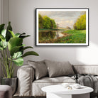 Spring Serenity – Peaceful River Landscape Wall Art 2 : 3 Horizontal Premium Wall Art Canvas by MeriDeewar