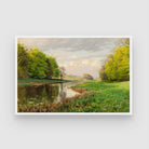 Spring Serenity – Peaceful River Landscape Wall Art 2 : 3 Horizontal Premium Wall Art Canvas by MeriDeewar