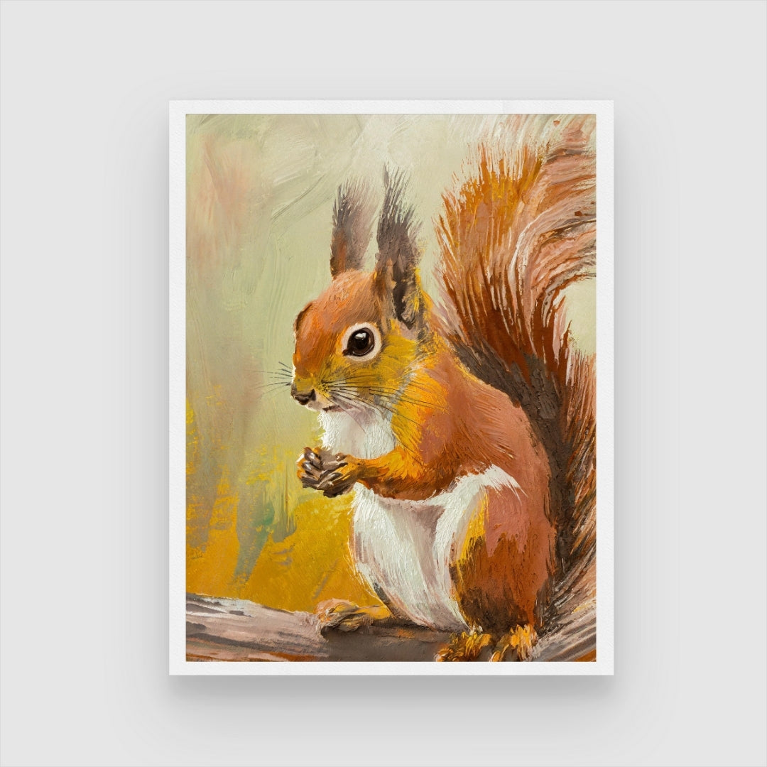 Squirrel Abstract Painting 3 : 4 Vertical New Premium Wall Art Canvas by MeriDeewar