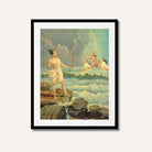Sri Rama Vanquishing the Sea Painting – Raja Ravi Varma Ramayan Wall Art | MeriDeewar 3 : 4.2 Vertical Premium Wall Art Canvas by MeriDeewar
