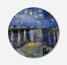 Starry Night Over the Rhône Circular Canvas Frame Circular Canvas Frame Premium Wall Art Canvas by MeriDeewar