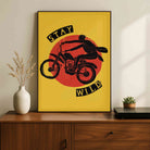 "Stay Wild" Biker Graphic Poster | Vertical Borderless Art Frame Poster Premium Wall Art Canvas by MeriDeewar