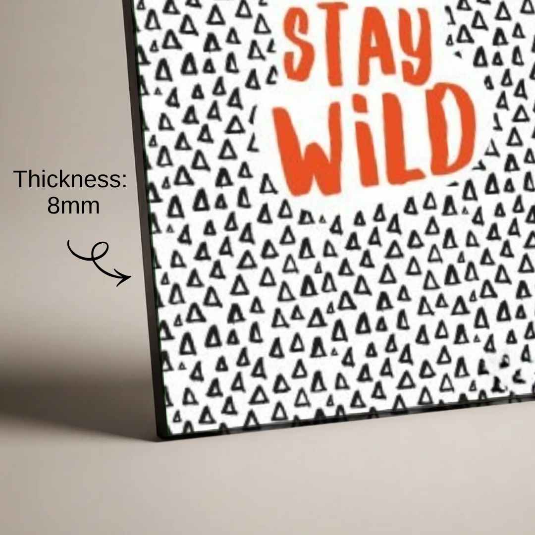 "Stay Wild" Geometric Pattern Poster | Vertical Borderless Art Frame Poster Premium Wall Art Canvas by MeriDeewar